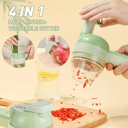 4 In 1 Electric Vegetable Cutter Set