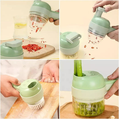 4 In 1 Electric Vegetable Cutter Set